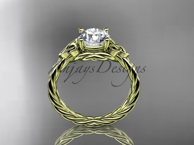 1 Carat Round Lab Grown Diamond Celtic Engagement Ring Rope Triquetra Braided Wedding Ring