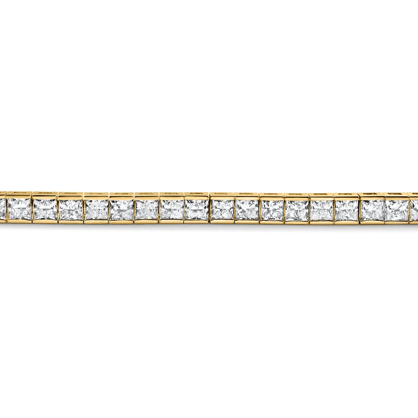 6.80Ct Princess Cut Diamond Channel Set Tennis Bracelet 14k Gold 7" Lab Grown