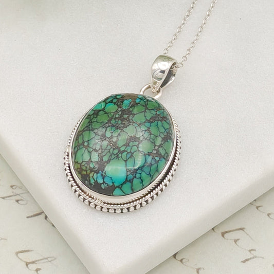 Turquoise Gemstone Pendant | December Gift | Sterling Silver