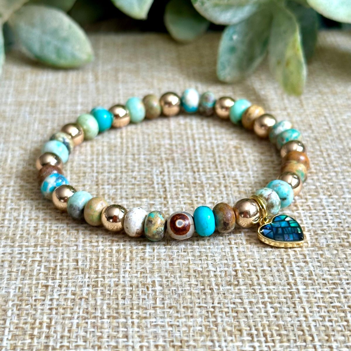 Turquoise & Gold Hematite (Mini)