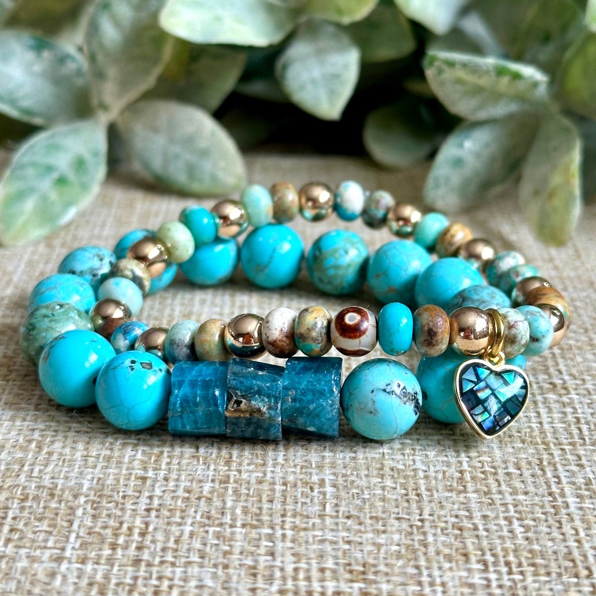 Turquoise & Gold Hematite (Mini)
