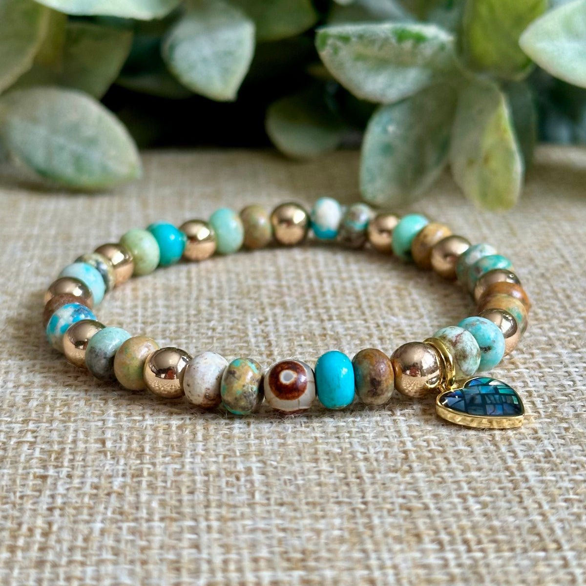 Turquoise & Gold Hematite (Mini)