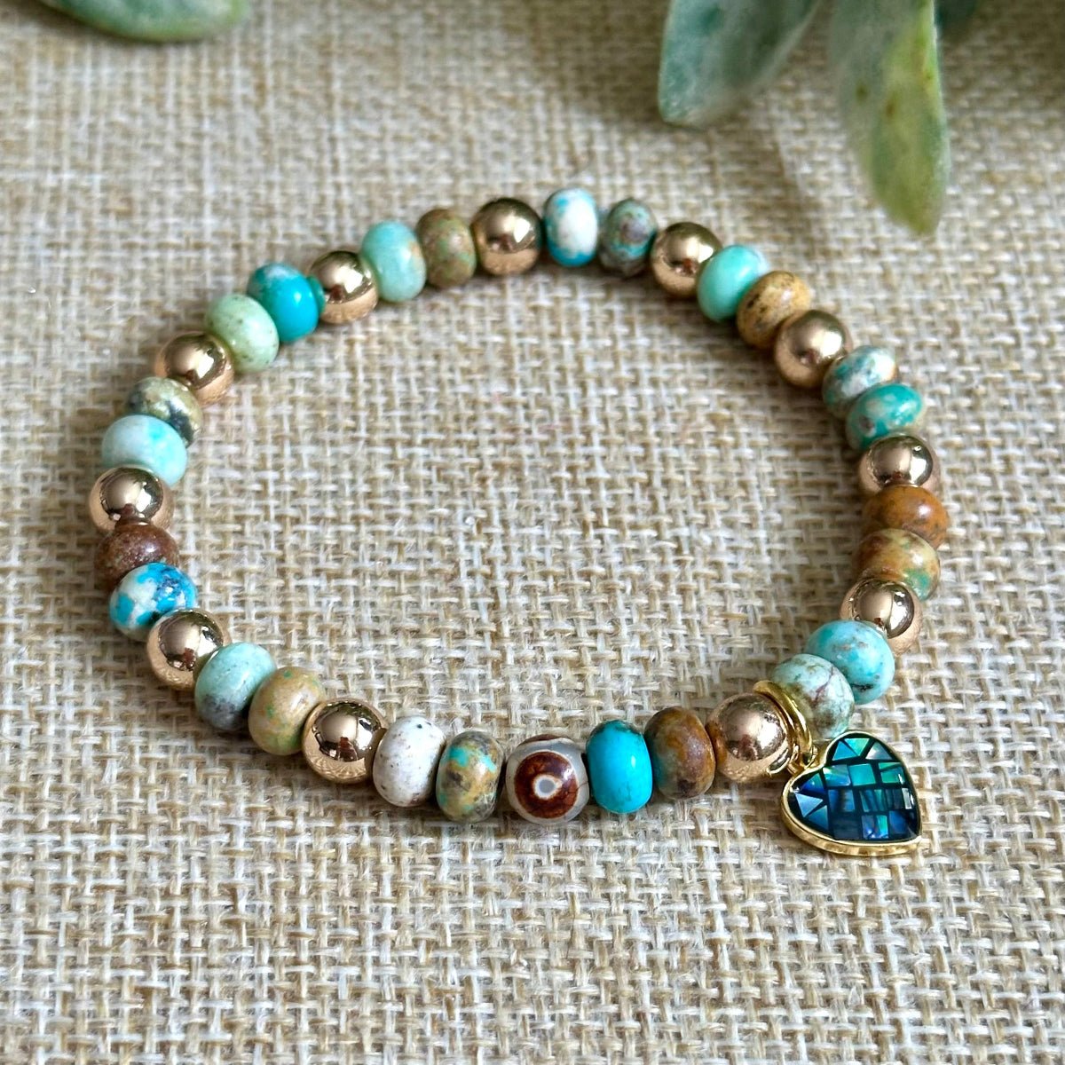 Turquoise & Gold Hematite (Mini)