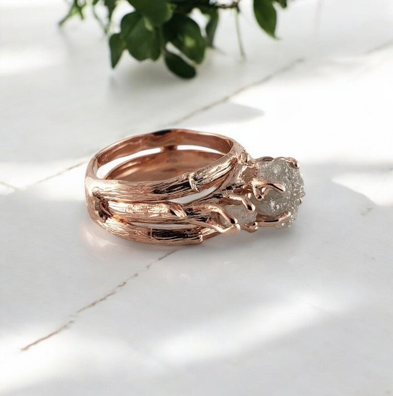 Twig and Branch Ring Guard in Solid Gold