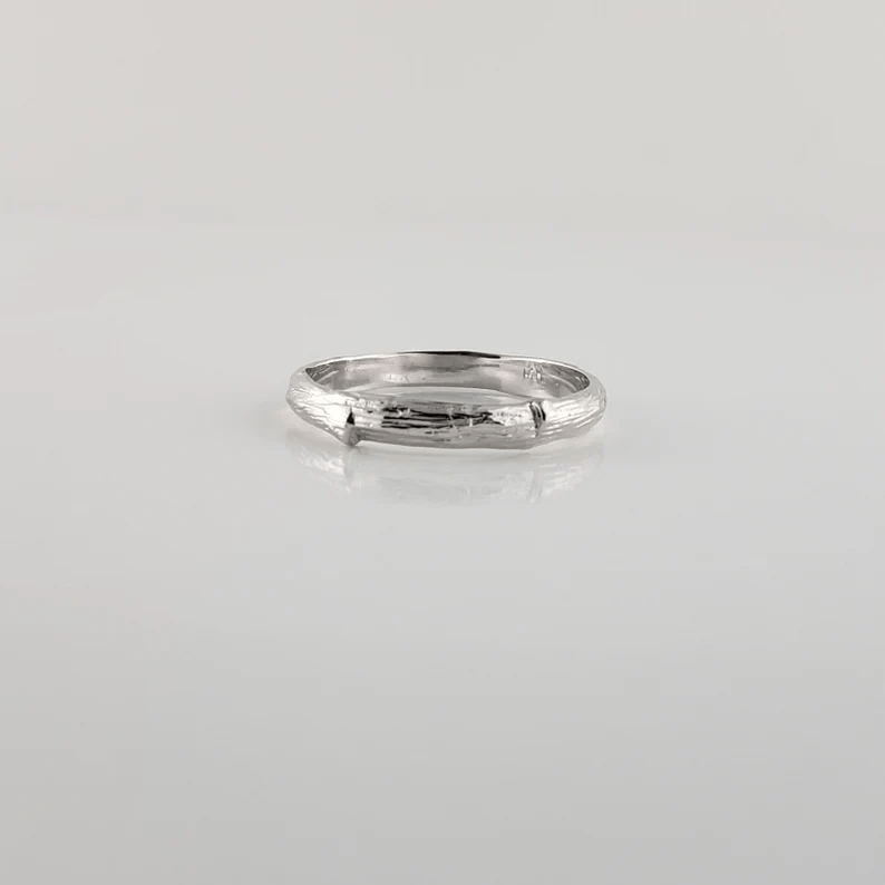 Twig Branch Wedding Band in Solid Gold