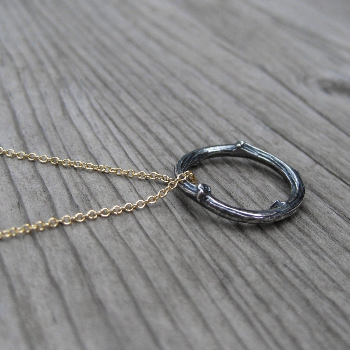 ・TWIG NECKLACE・Sterling Silver Twig, Gold-Filled Chain (Ready to Ship)