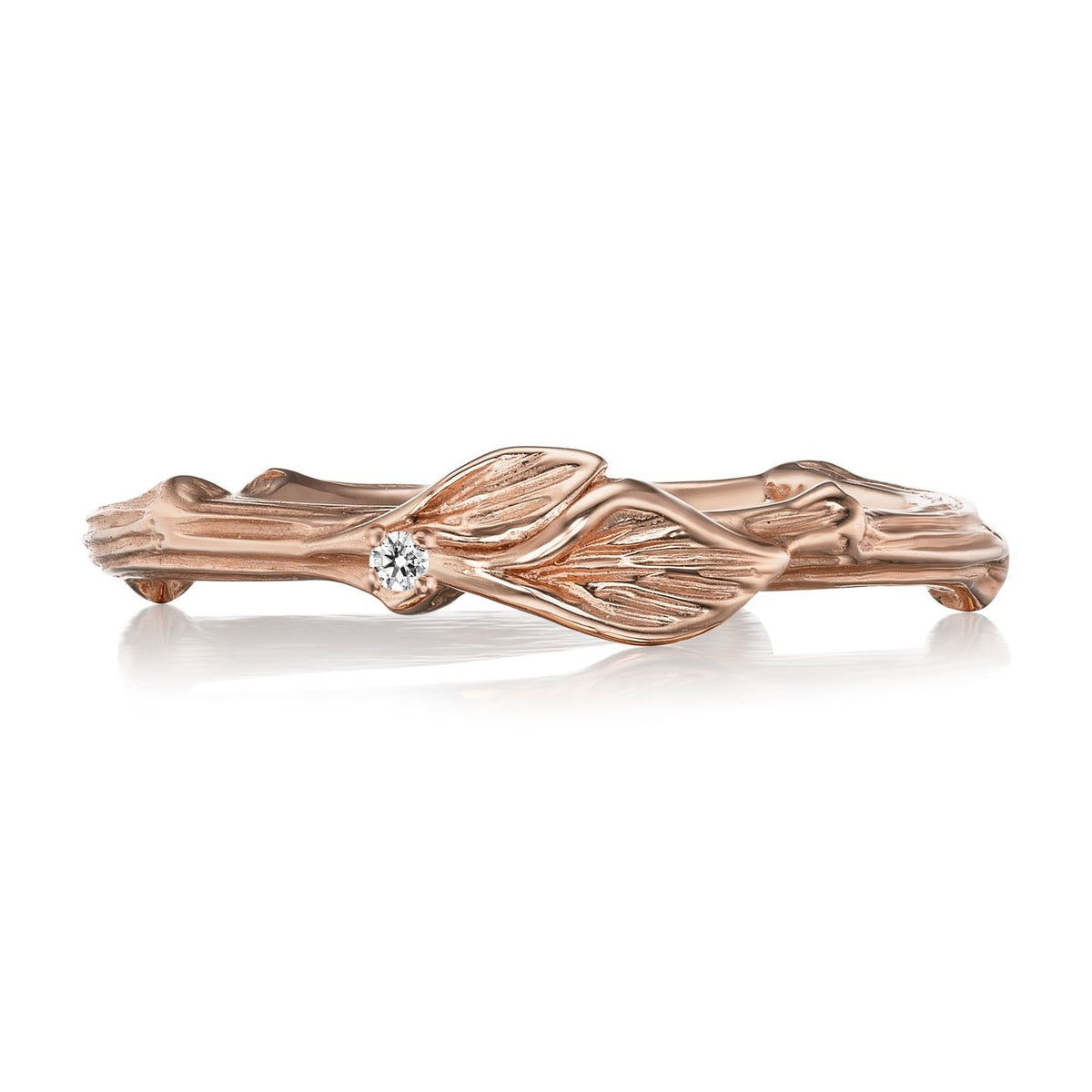 ・TWIG & LEAF BAND・Diamond Accent