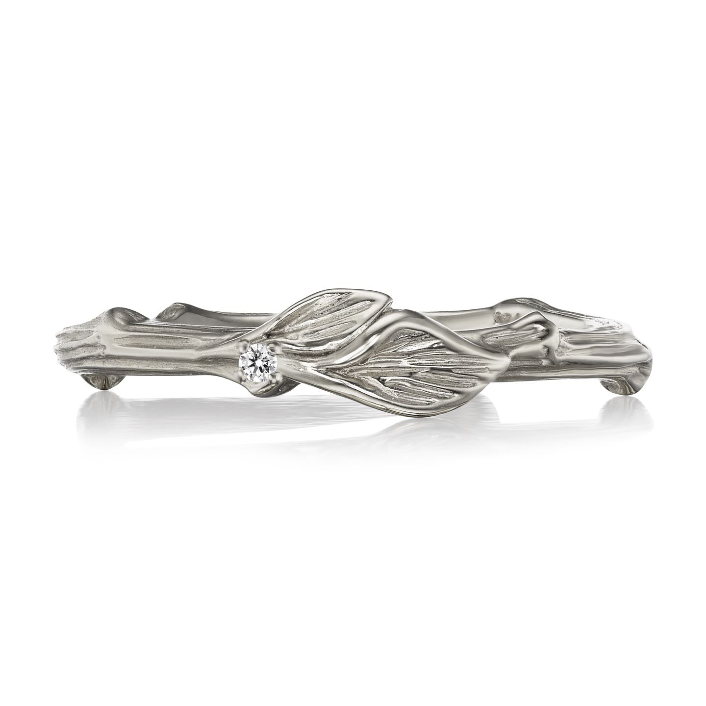 ・TWIG & LEAF BAND・Diamond Accent