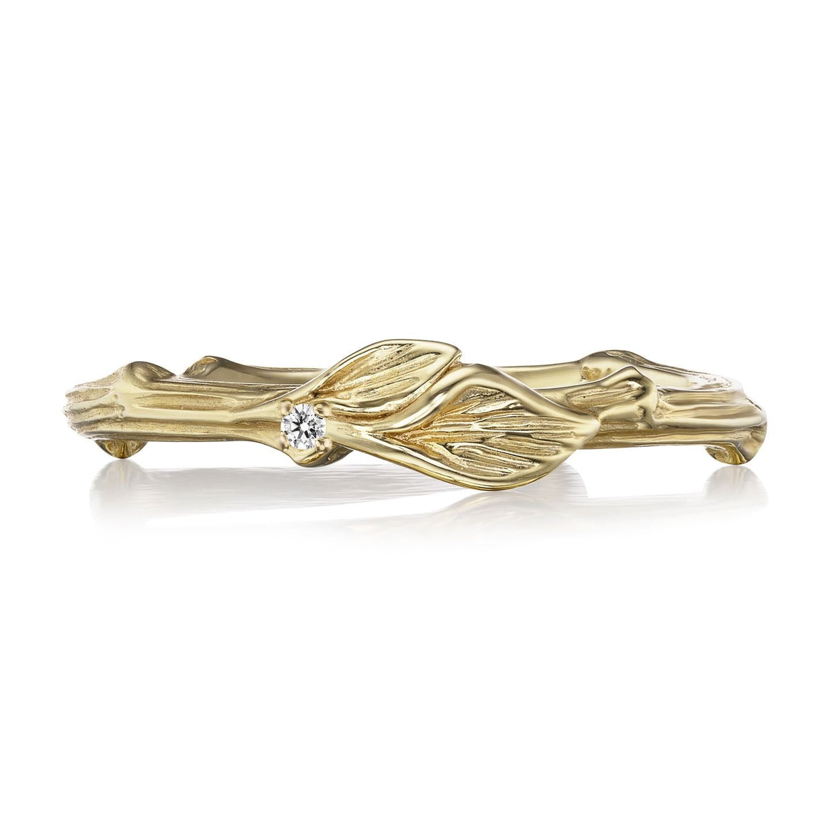 ・TWIG & LEAF BAND・Diamond Accent
