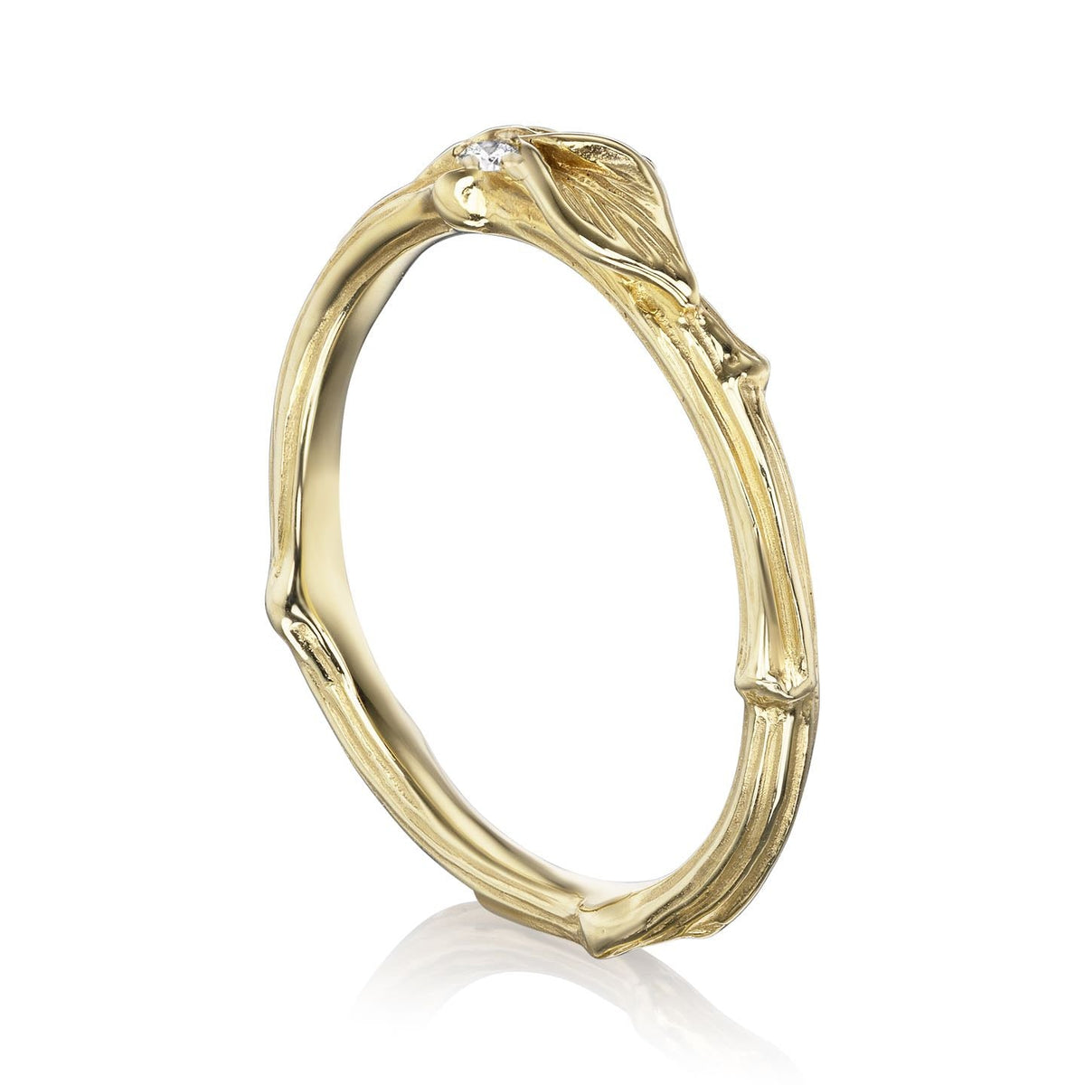 ・TWIG & LEAF BAND・Diamond Accent