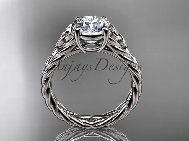 Celtic Engagement Ring 1.5 Carat Round Diamond Lab Created Twisted Rope Diamond Ring