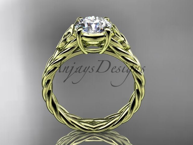 Celtic Engagement Ring 1.5 Carat Round Diamond Lab Created Twisted Rope Diamond Ring