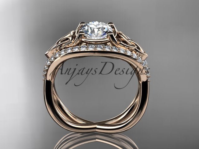 Celtic Knot Engagement Ring 1 Carat Lab Grown Round Diamond Unique Irish Diamond Wedding Ring