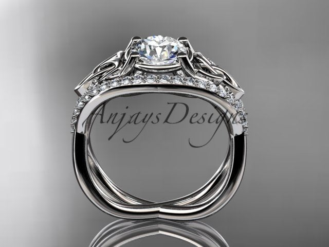 Celtic Knot Engagement Ring 1 Carat Lab Grown Round Diamond Unique Irish Diamond Wedding Ring