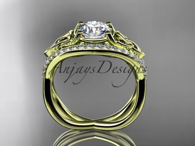 Celtic Knot Engagement Ring 1 Carat Lab Grown Round Diamond Unique Irish Diamond Wedding Ring