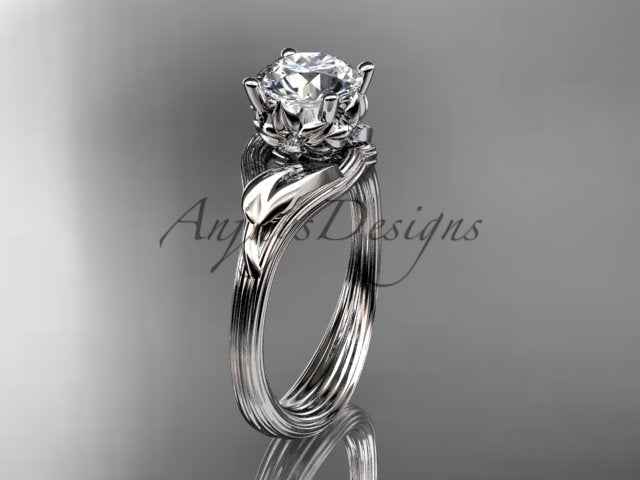 Unique Diamond Flower Engagement Ring 14k Gold 1 Carat Lab Grown Diamond Petal Engagement Ring