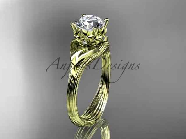 Unique Diamond Flower Engagement Ring 14k Gold 1 Carat Lab Grown Diamond Petal Engagement Ring