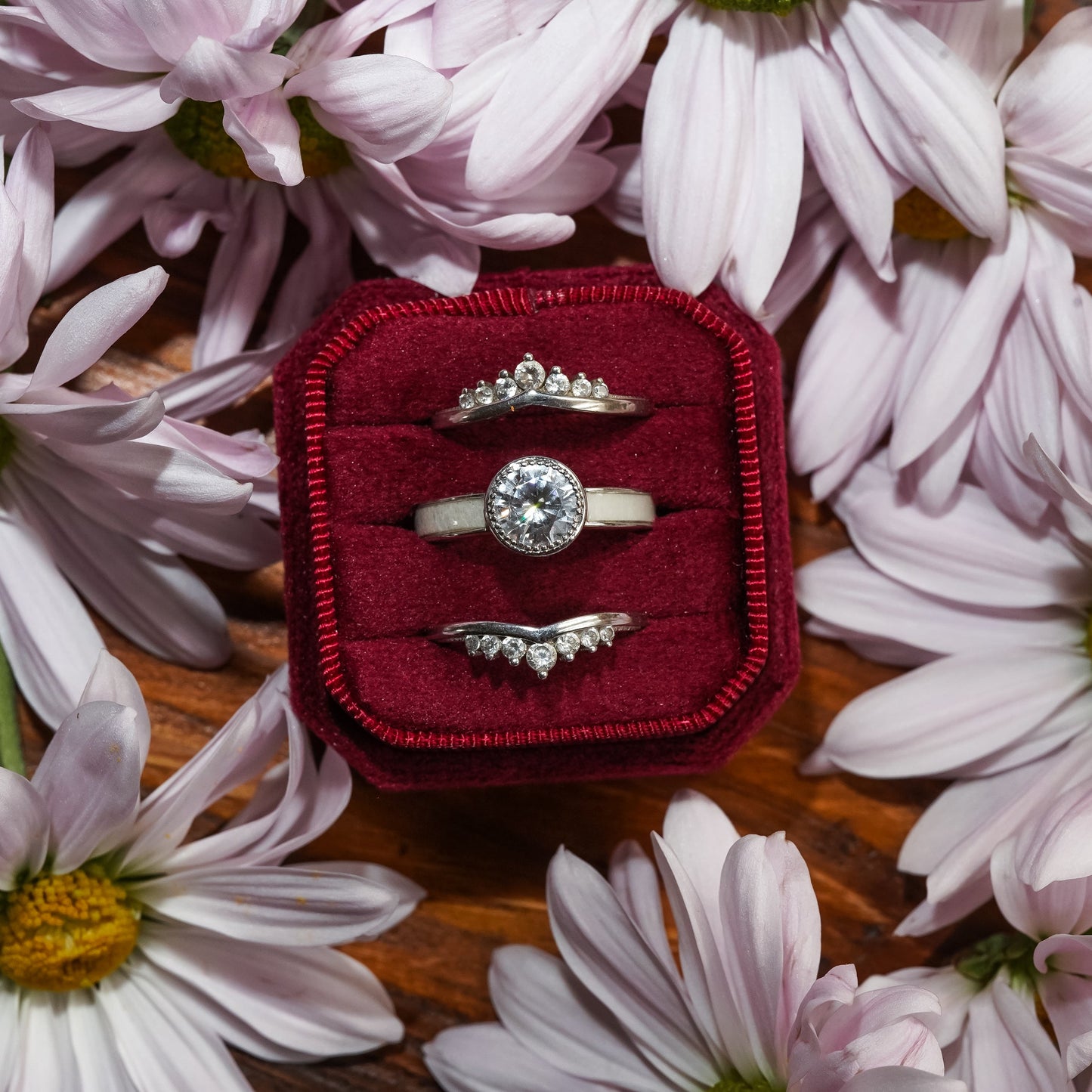 Velvet Octagon Square Ring Box