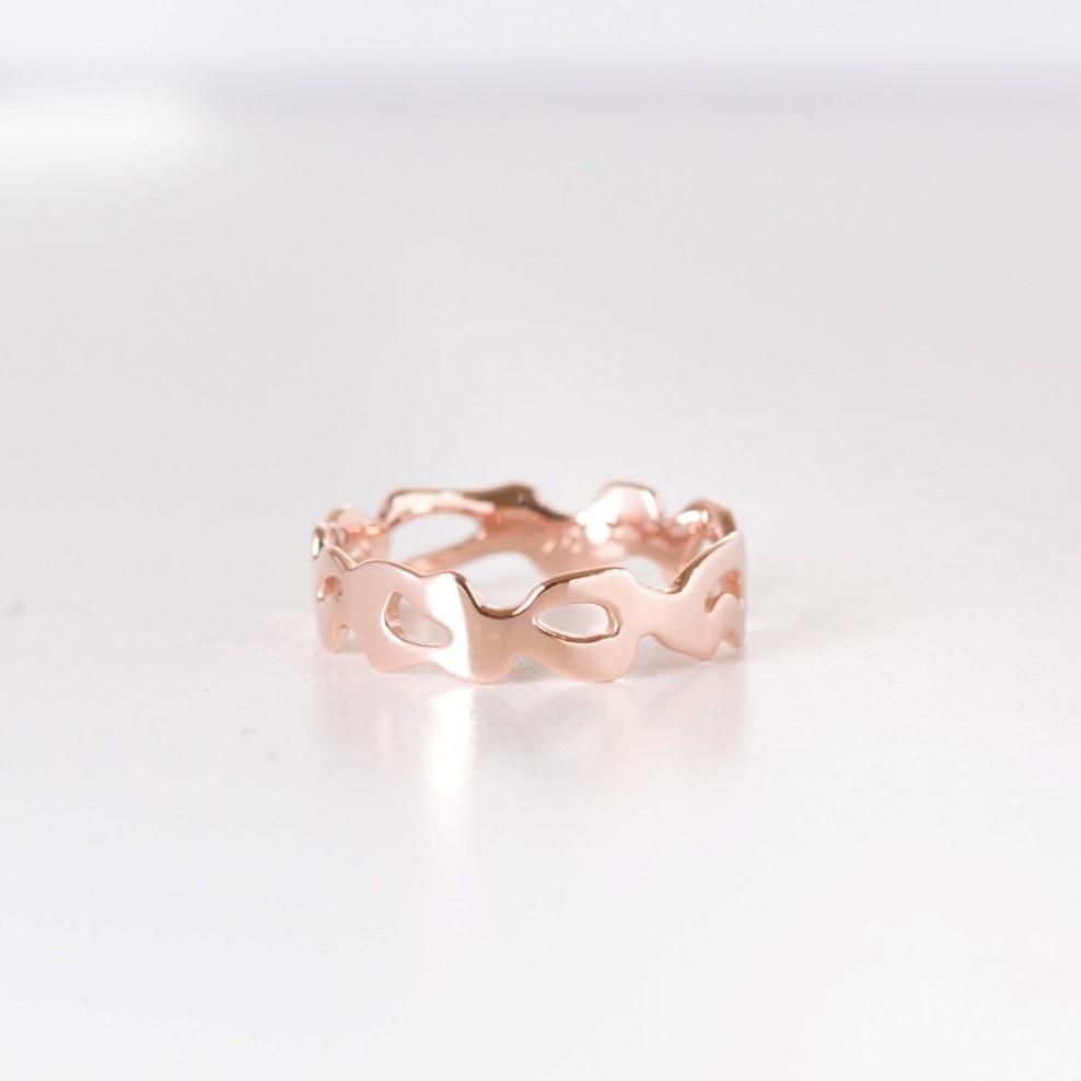 14k Gold Monstera Leaf Wedding Band
