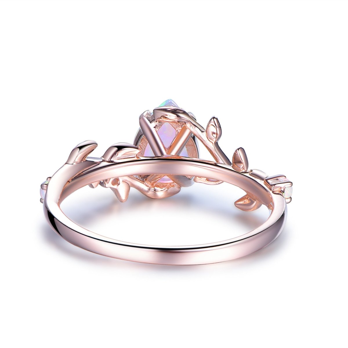 Vintage Pear Opal Engagement Vine Ring 14K Gold