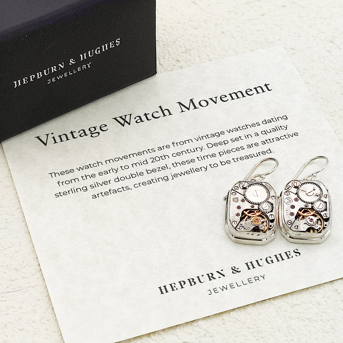 Vintage Watch Movement Earrings | Timepiece Gift | Sterling Silver