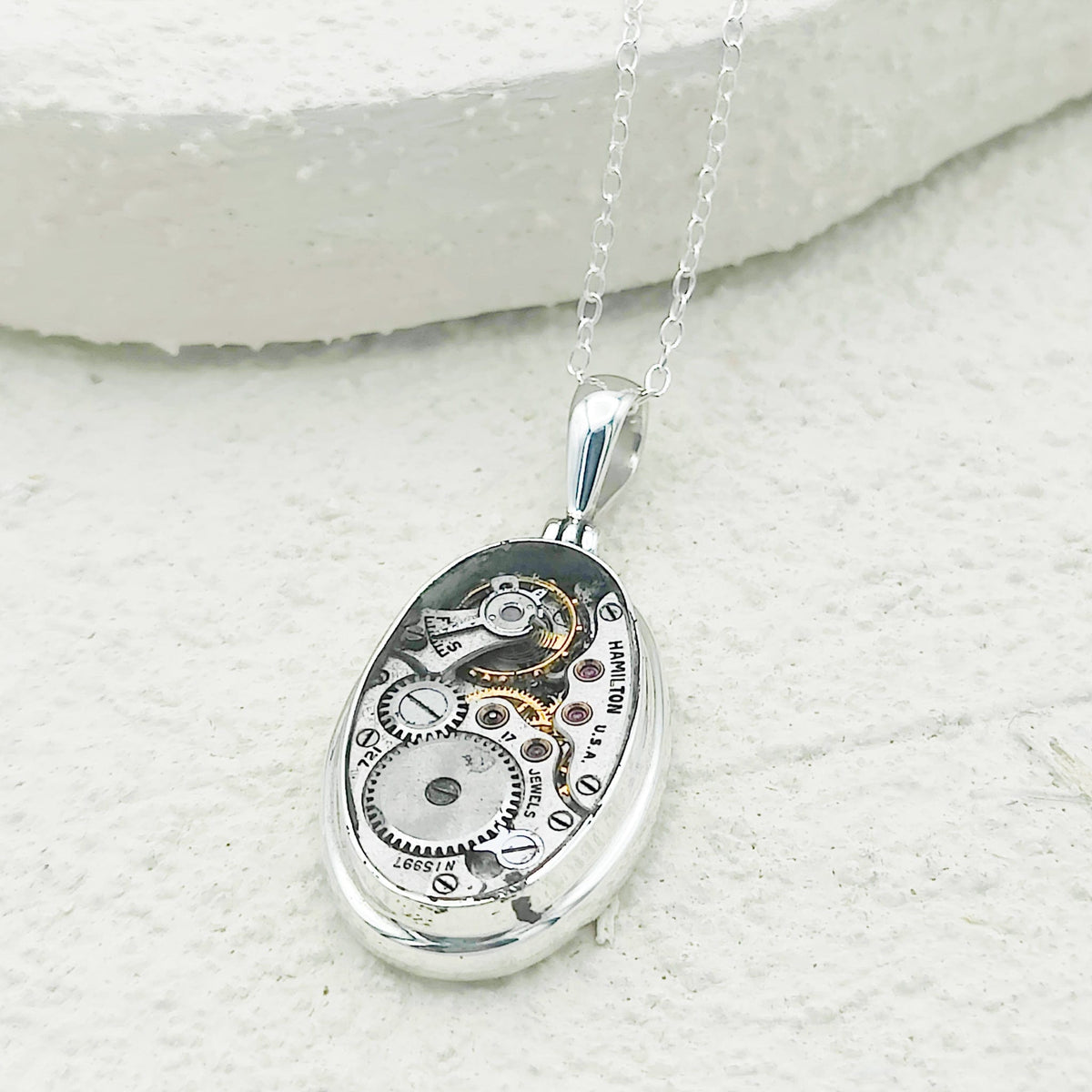 Vintage Watch Movement Pendant | Sterling Silver