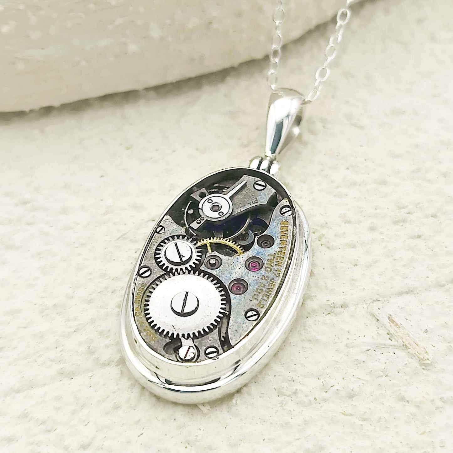 Vintage Watch Movement Pendant | Sterling Silver