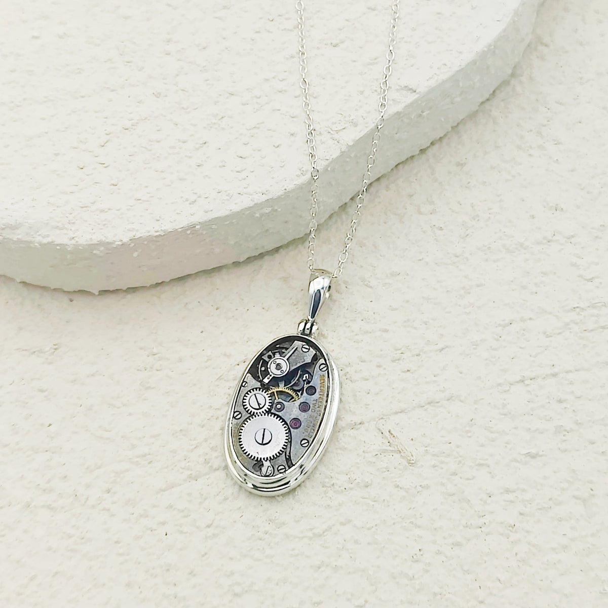 Vintage Watch Movement Pendant | Sterling Silver