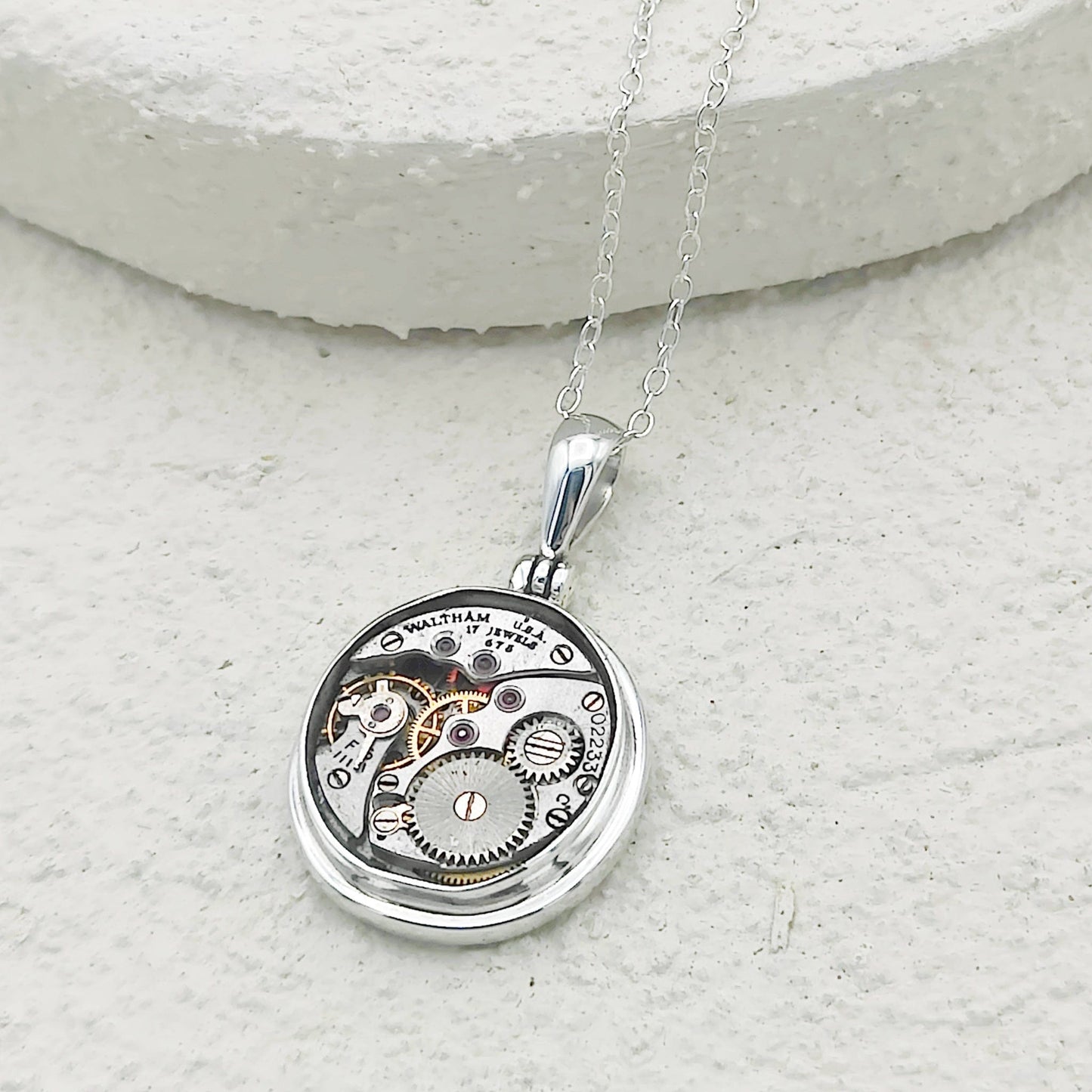 Vintage Watch Movement Pendant | Sterling Silver
