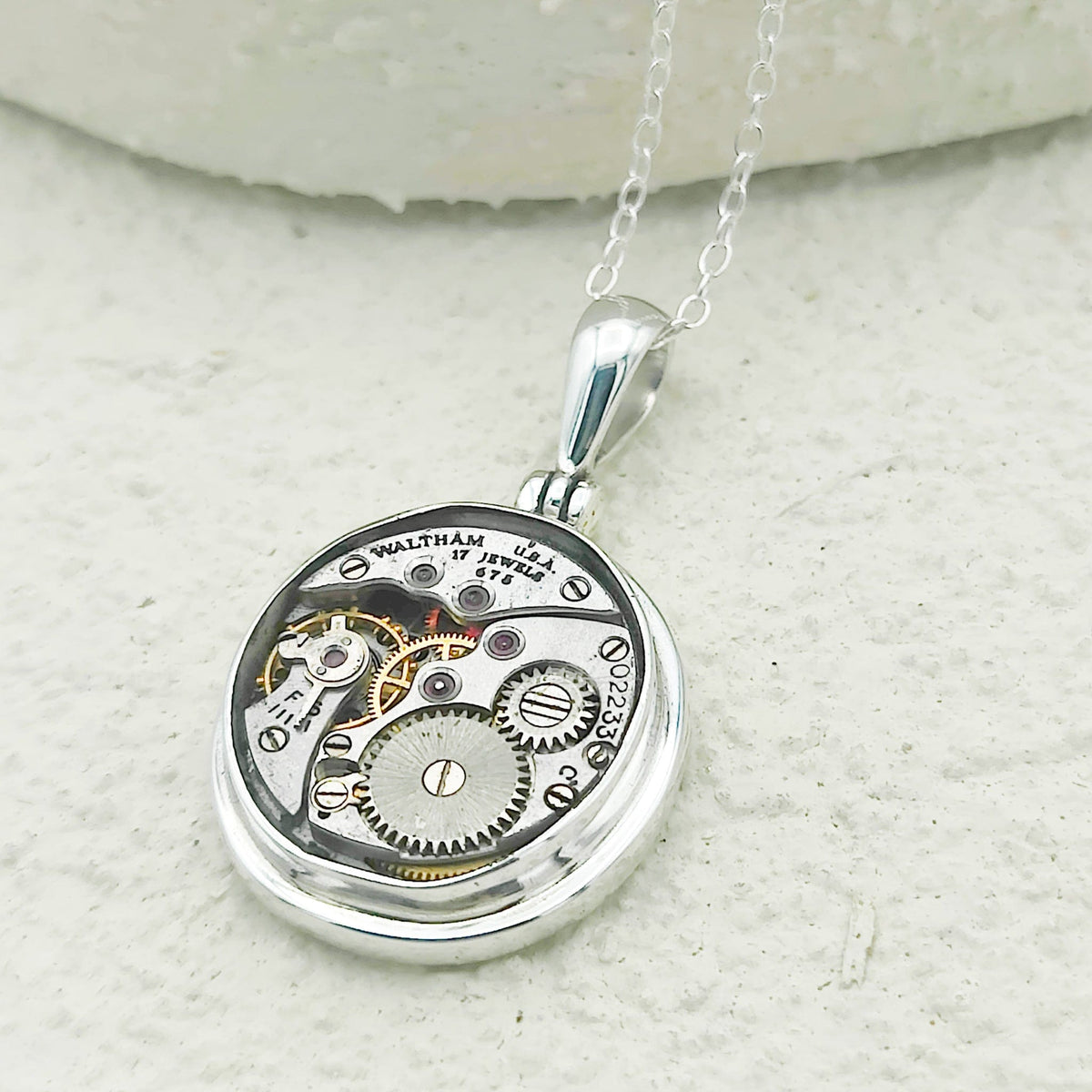 Vintage Watch Movement Pendant | Sterling Silver