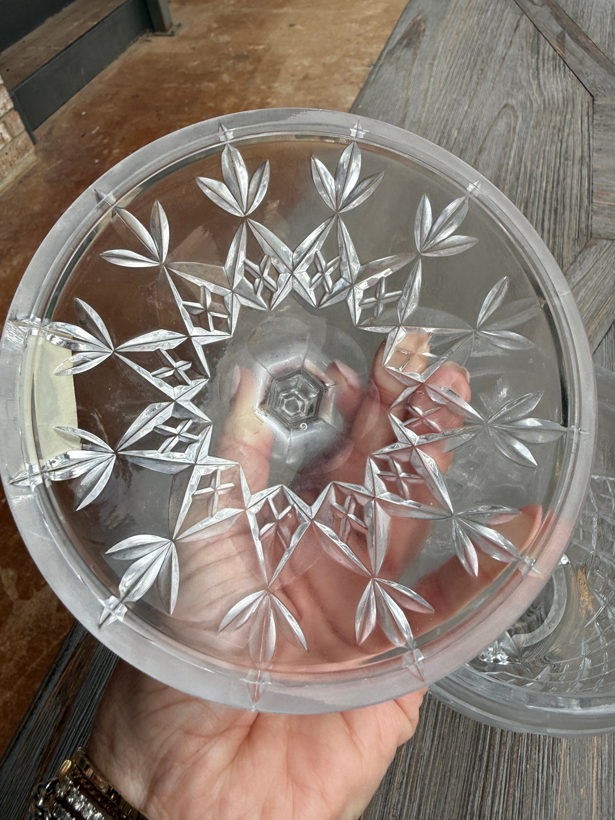 Vintage West German Lead Crystal Covered Candy Dish