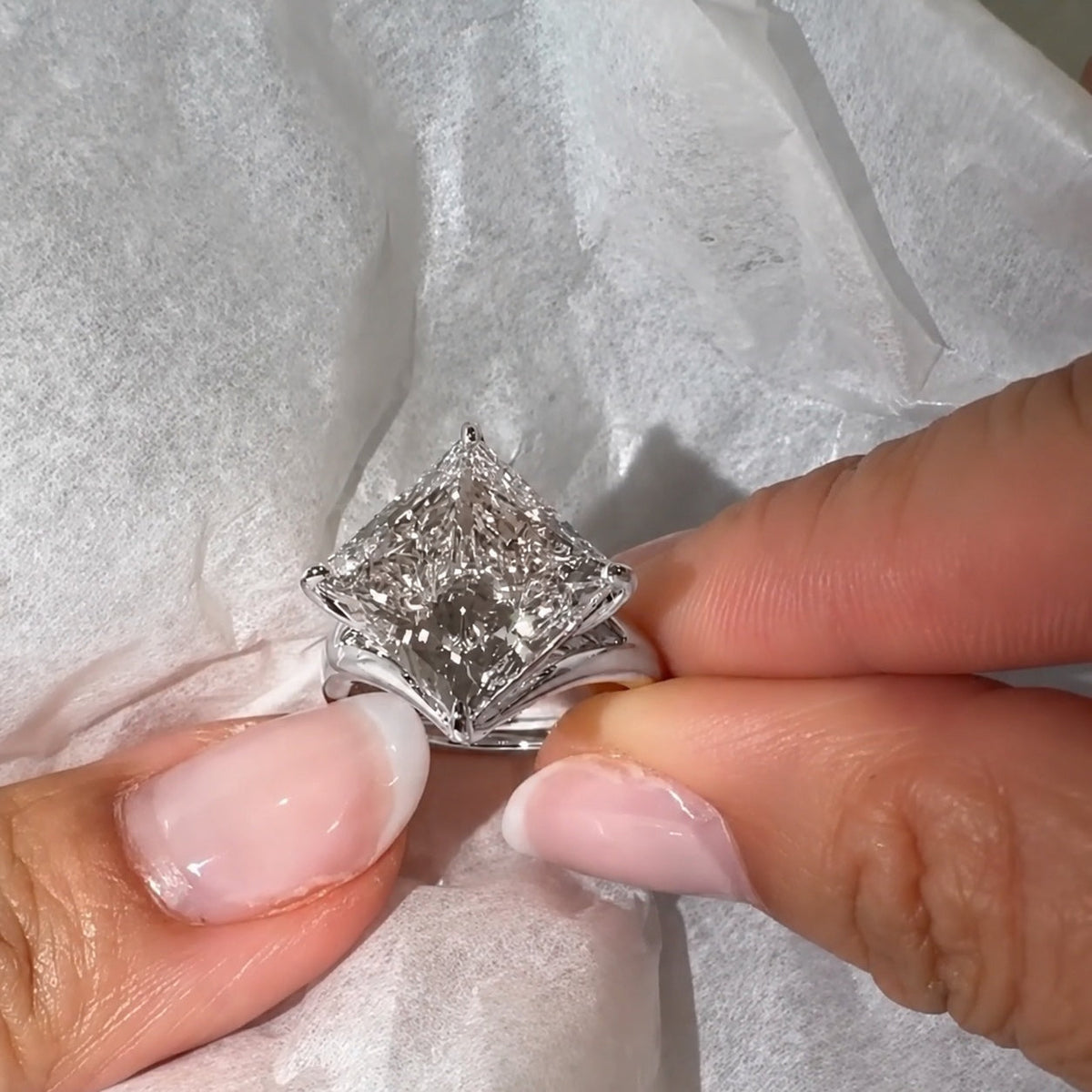 Statement 10.0ct Princess Cut Kite Set Solitaire Engagement Ring