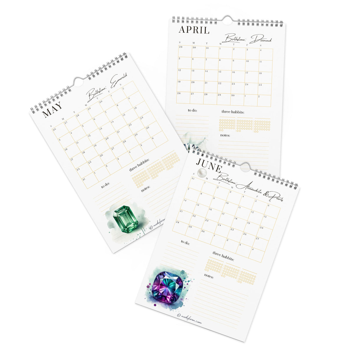 Birthstone Wall Calendar & Planner (2026)