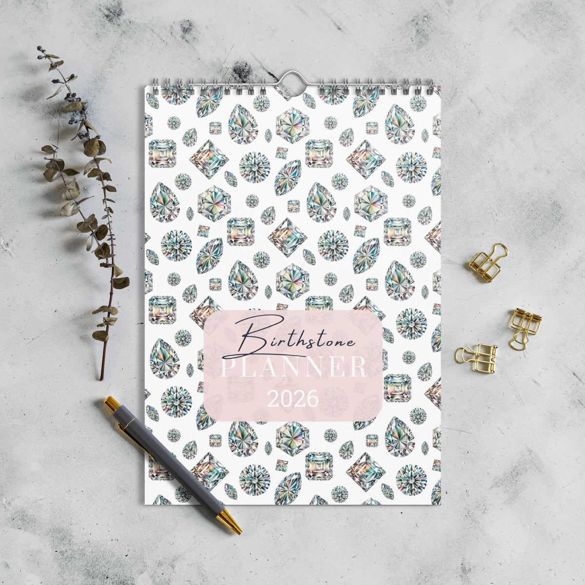 Birthstone Wall Calendar & Planner (2026)