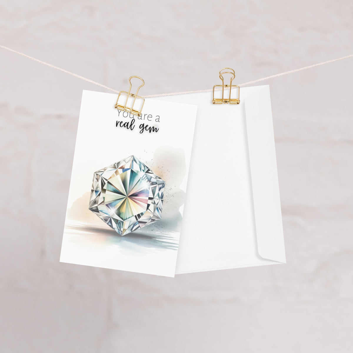 Watercolor Diamond Print Folded Cards - Set of 5