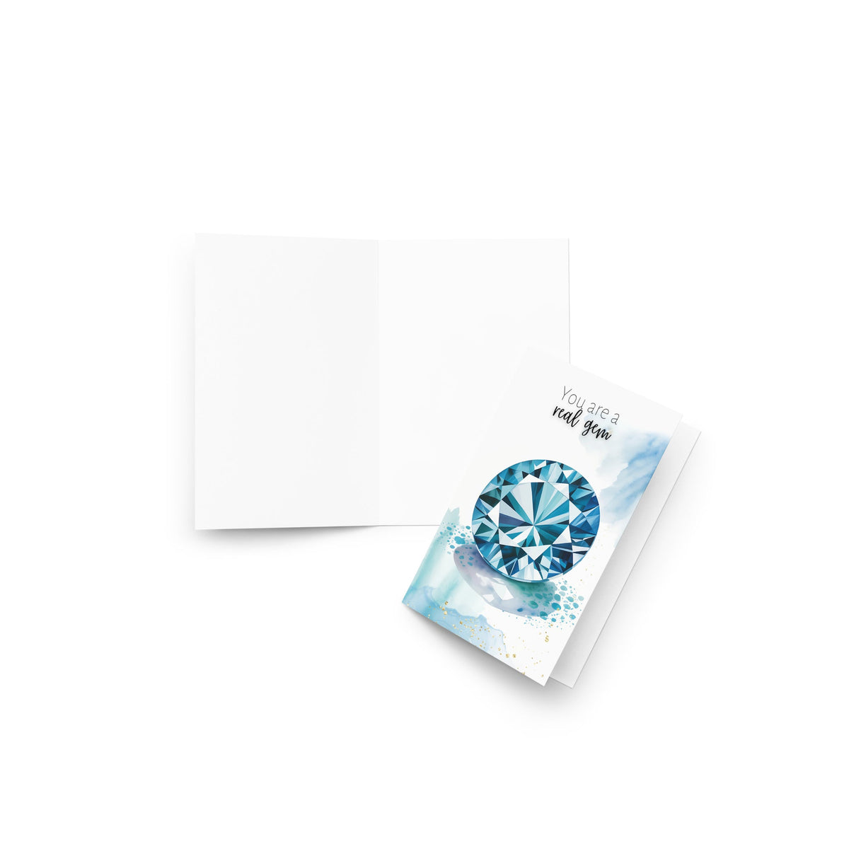 You are a real gem | Watercolor London Blue Topaz Greeting Card