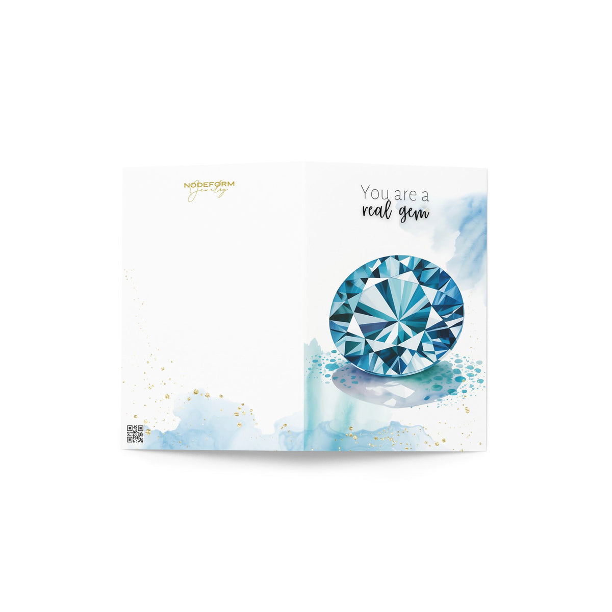 You are a real gem | Watercolor London Blue Topaz Greeting Card