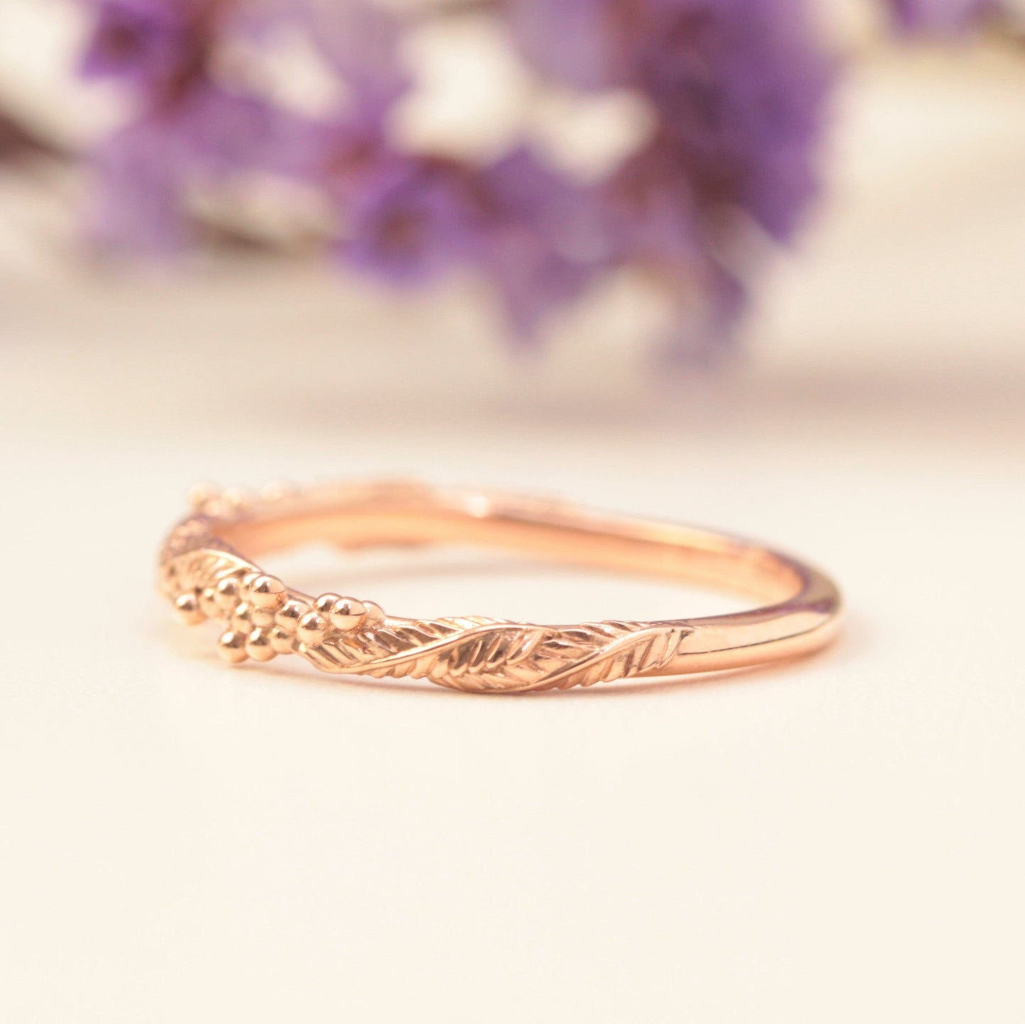 Wattle Leaf Wedding Ring Set