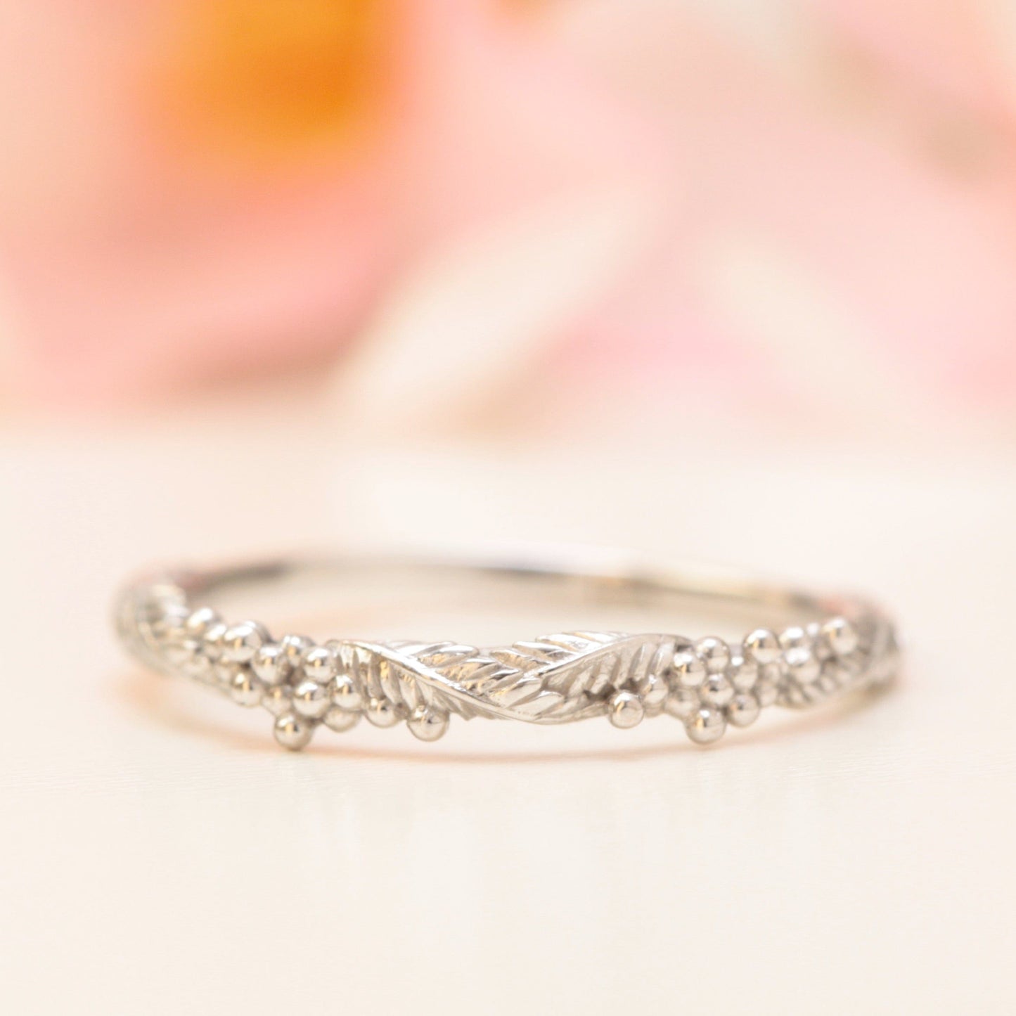 Wattle Leaf Wedding Ring Set