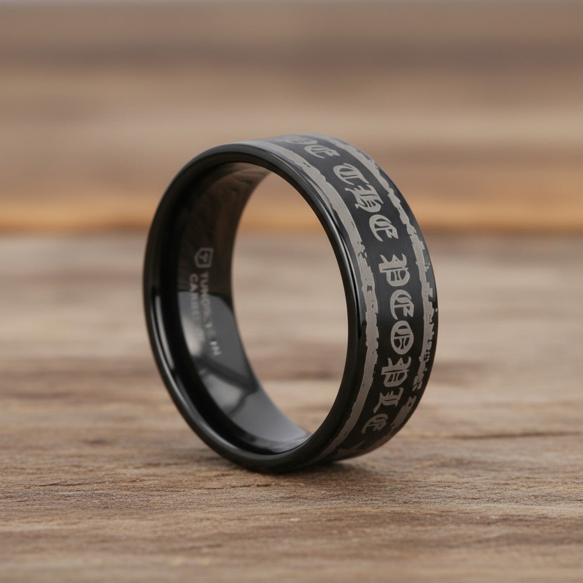 WE THE PEOPLE | Engraved Black Tungsten Band, Flat