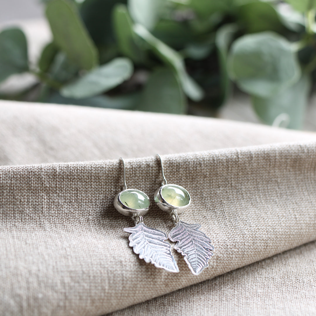 Fern Prehnite Earrings - Limited Edition