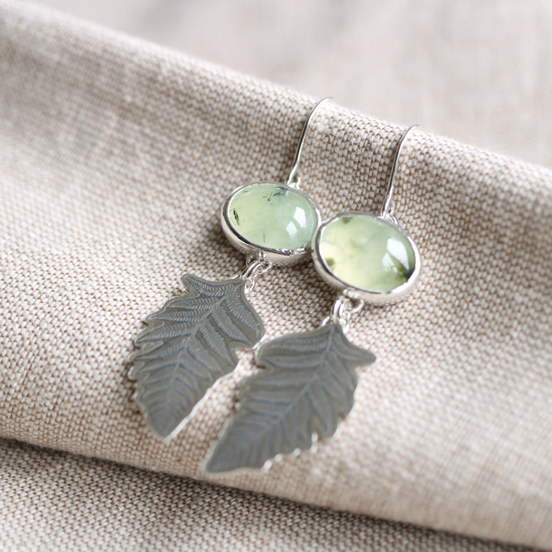 Fern Prehnite Earrings - Limited Edition