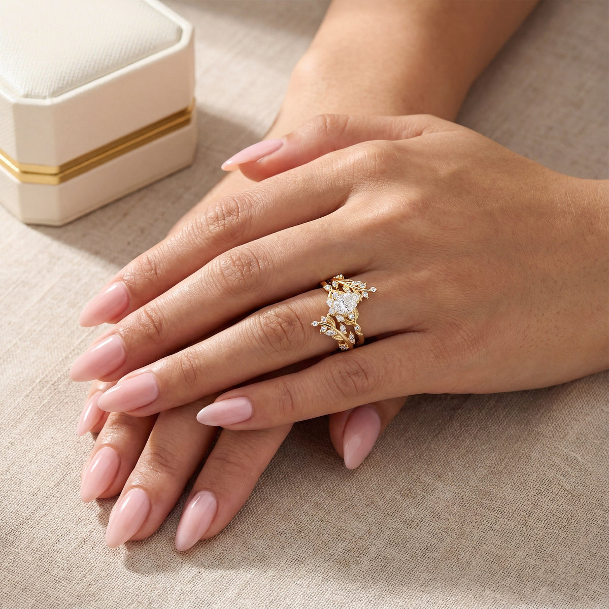 Wisteria Lab-Grown Diamond Engagement Ring Set in Solid 14K Rose Gold (IGI Certified)