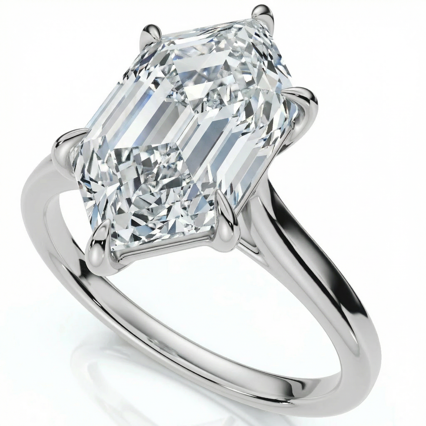 Certified 3Ct Vireo Elongated Hexagon Diamond Engagement Ring 14k Gold Lab Grown