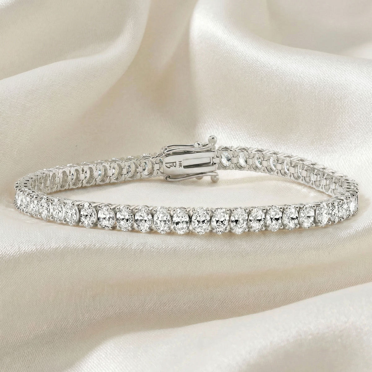 10Ct Oval Diamond Tennis Bracelet 14k Gold 7" Lab Grown