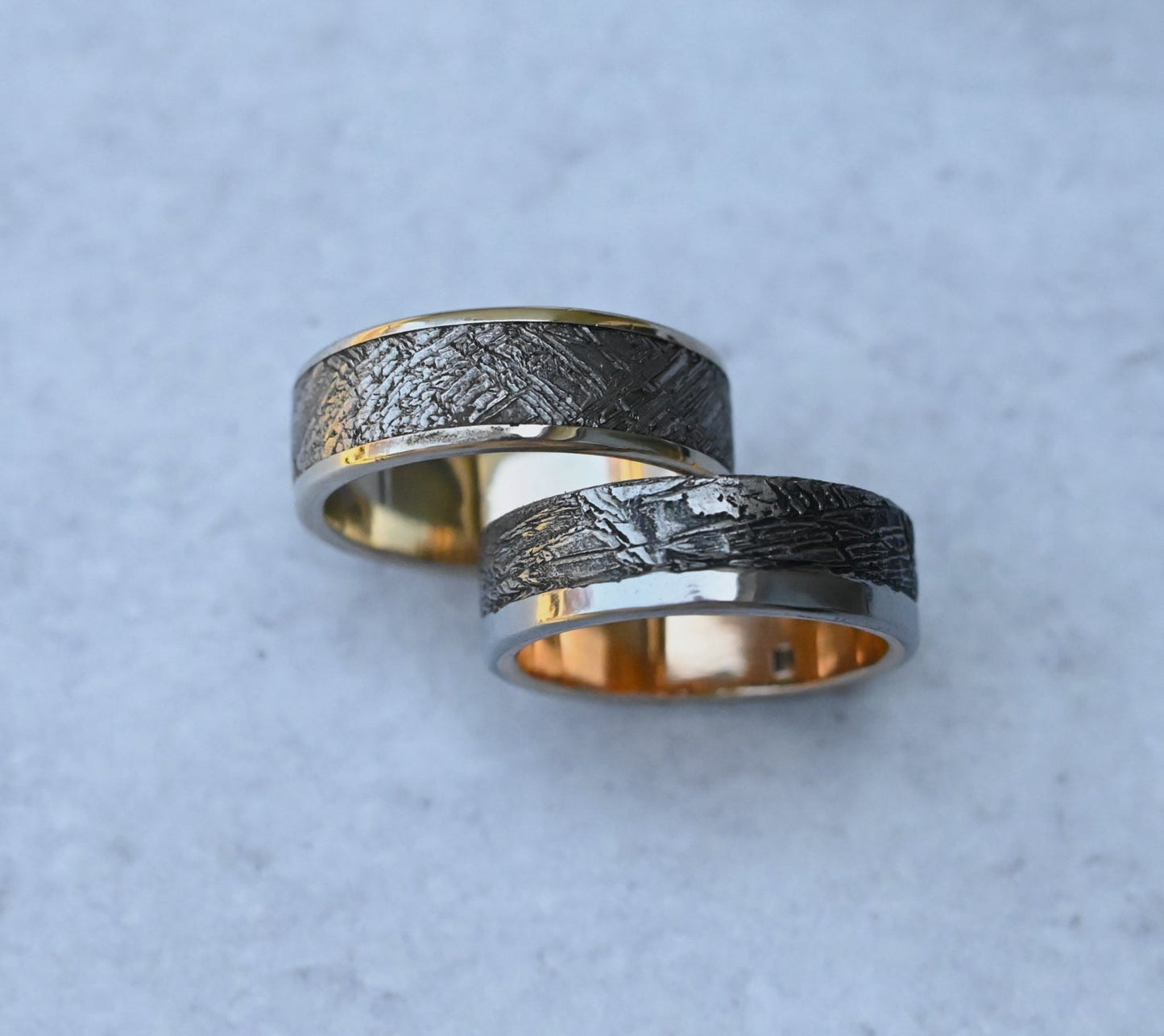 Meteorite & 14k White Gold Ring - Made To Order