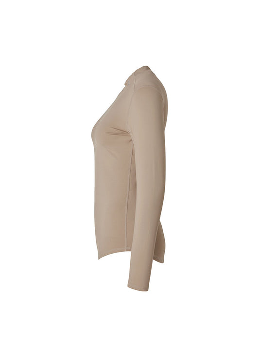 Mock Neck Fingerhole Basic T-Shirt
