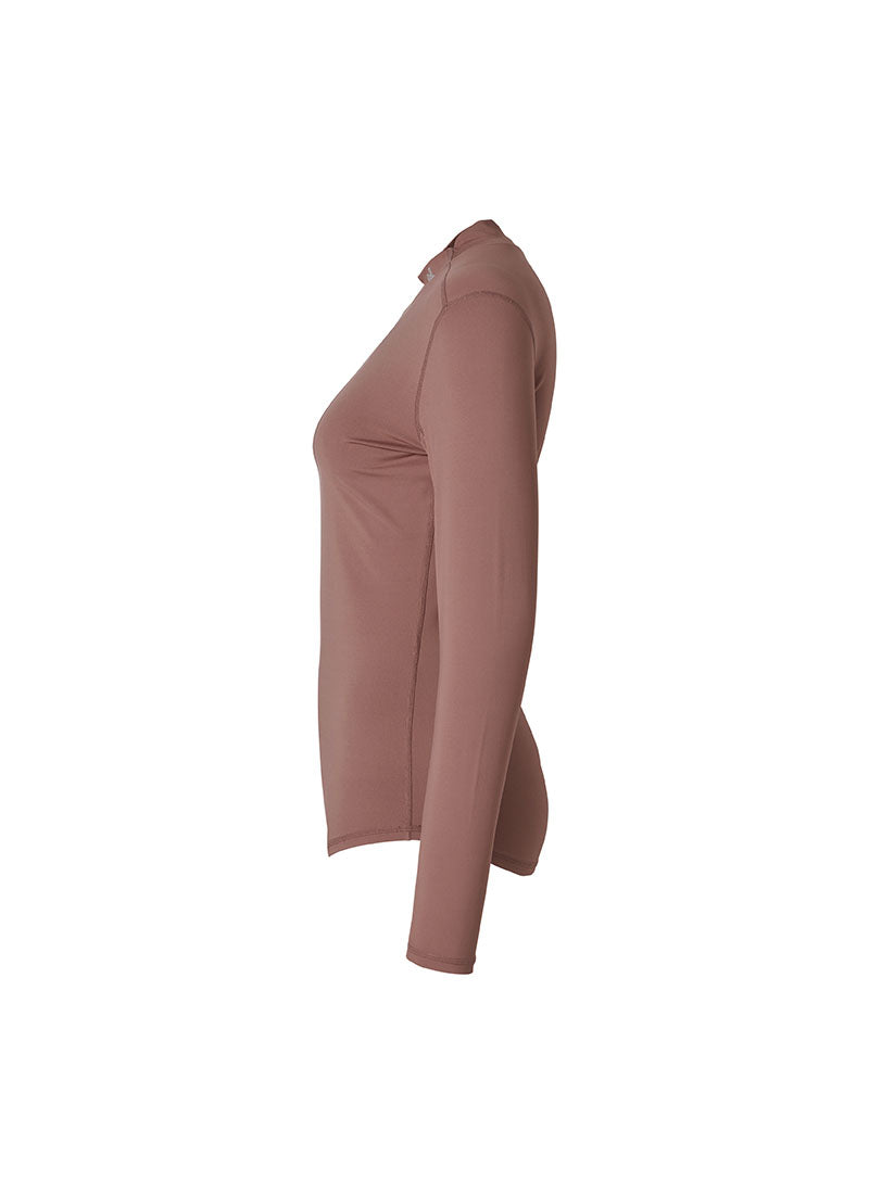 Mock Neck Fingerhole Basic T-Shirt