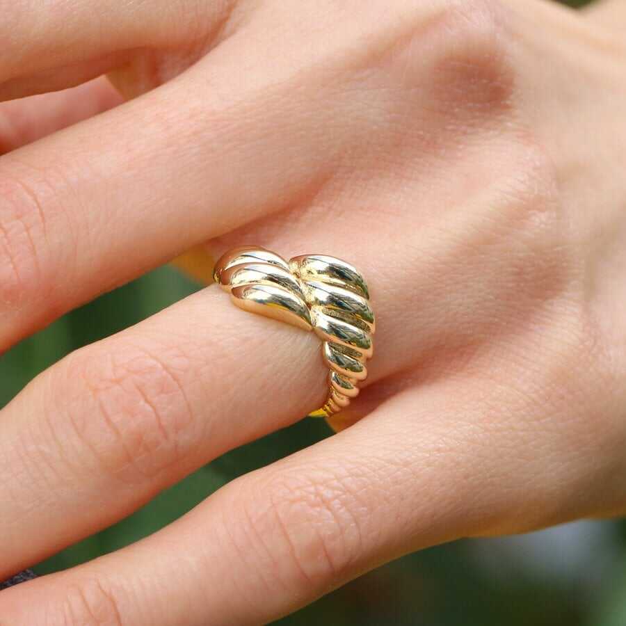 14k Gold Croissant Ring