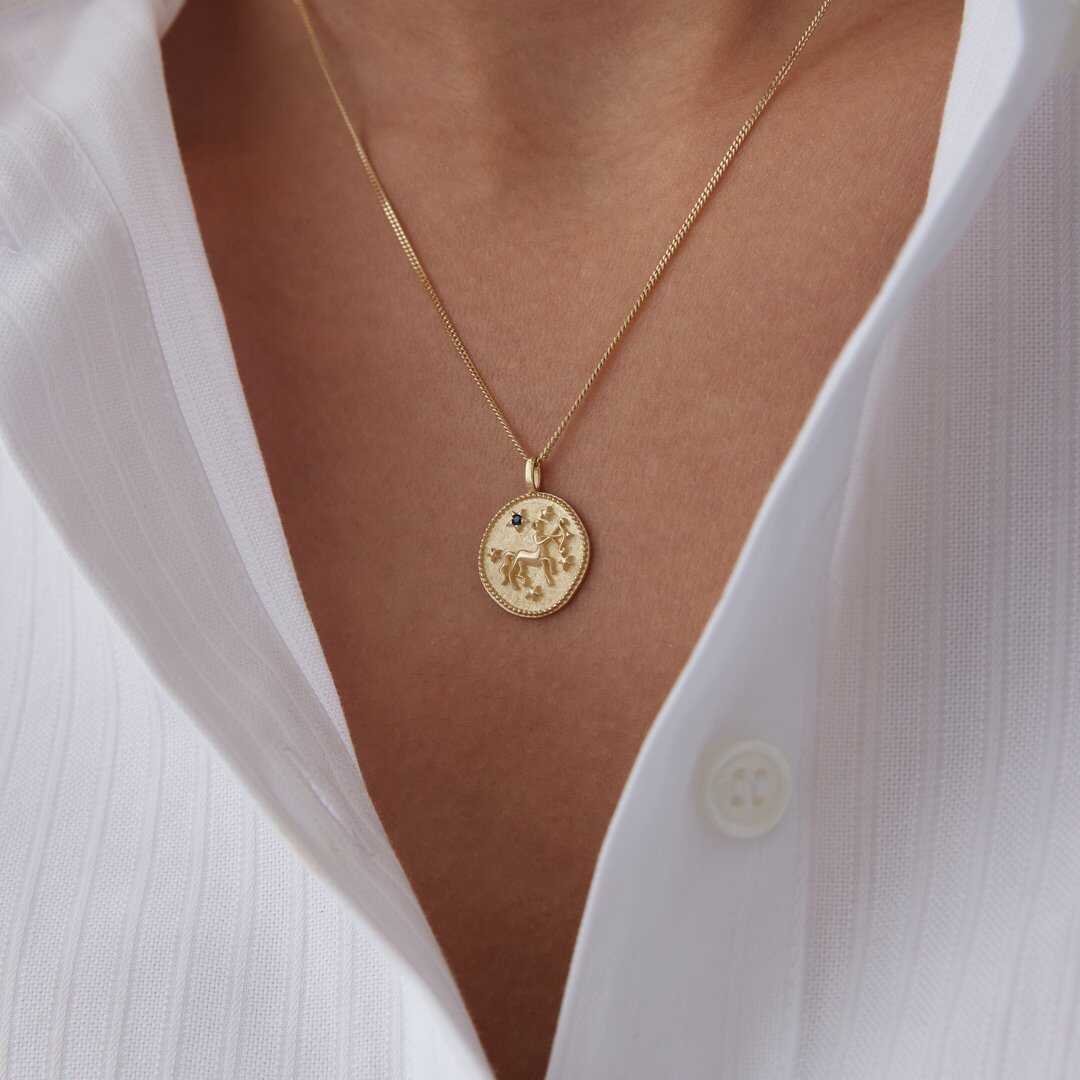 14k Gold Sagittarius Necklace